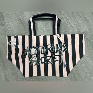 Victoria's Secret Graffiti Pink Striped Extra Large Tote Bag NWT